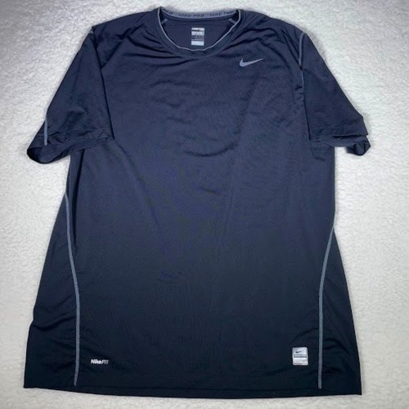 Nike Pro Fitted Training Shirt Mens XXL Black Activewear Top Short Sleeve - Picture 5 of 8